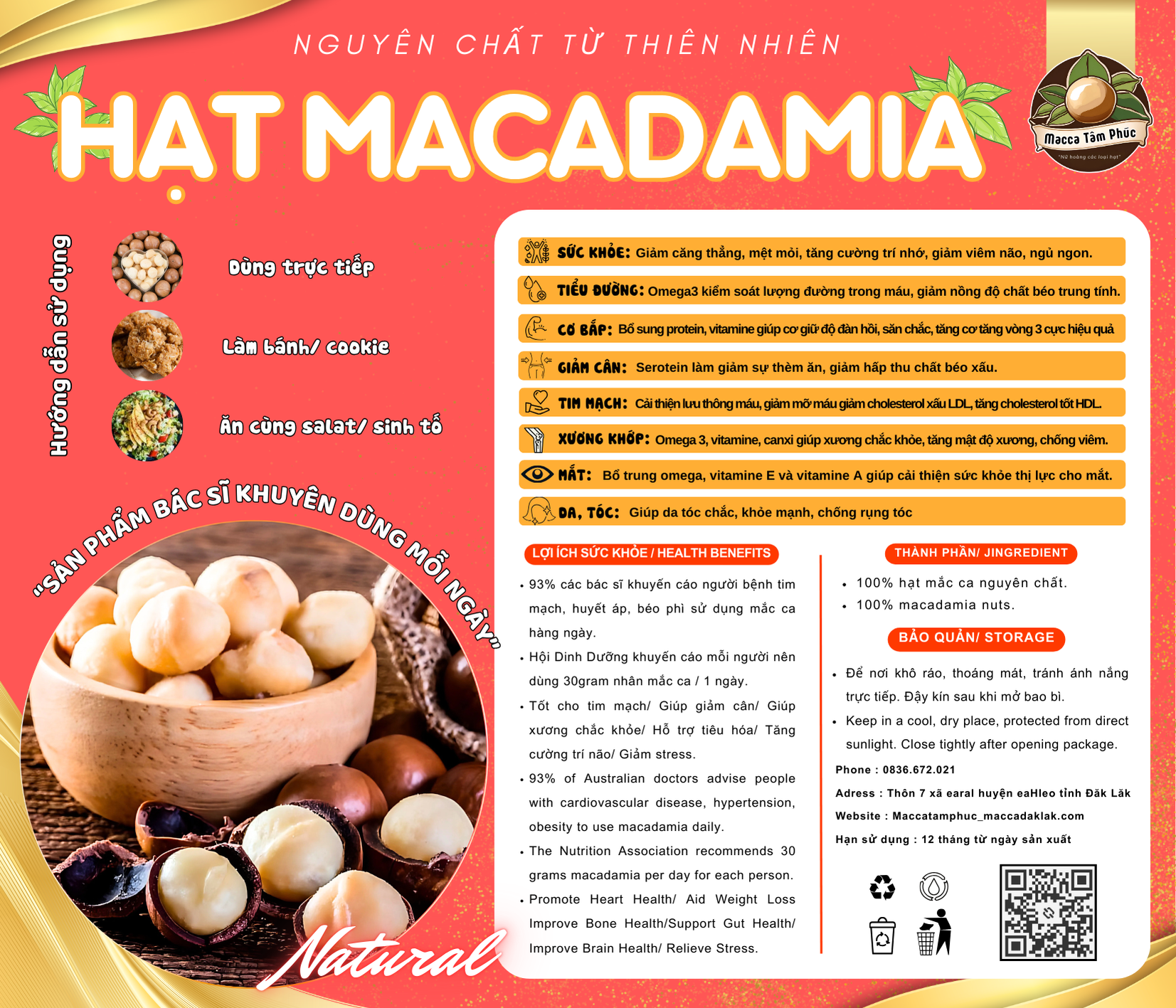 Hạt Maccadamia Tâm Phúc cao cấp